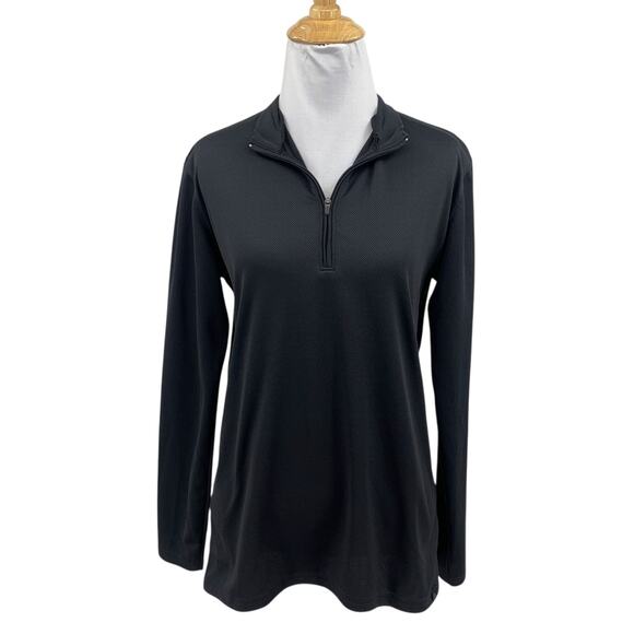 Nike ACG Sweatshirt Womens L Black Dri Fit 1/4 Zip Pullover Mock Neck Baselayer - Picture 1 of 11